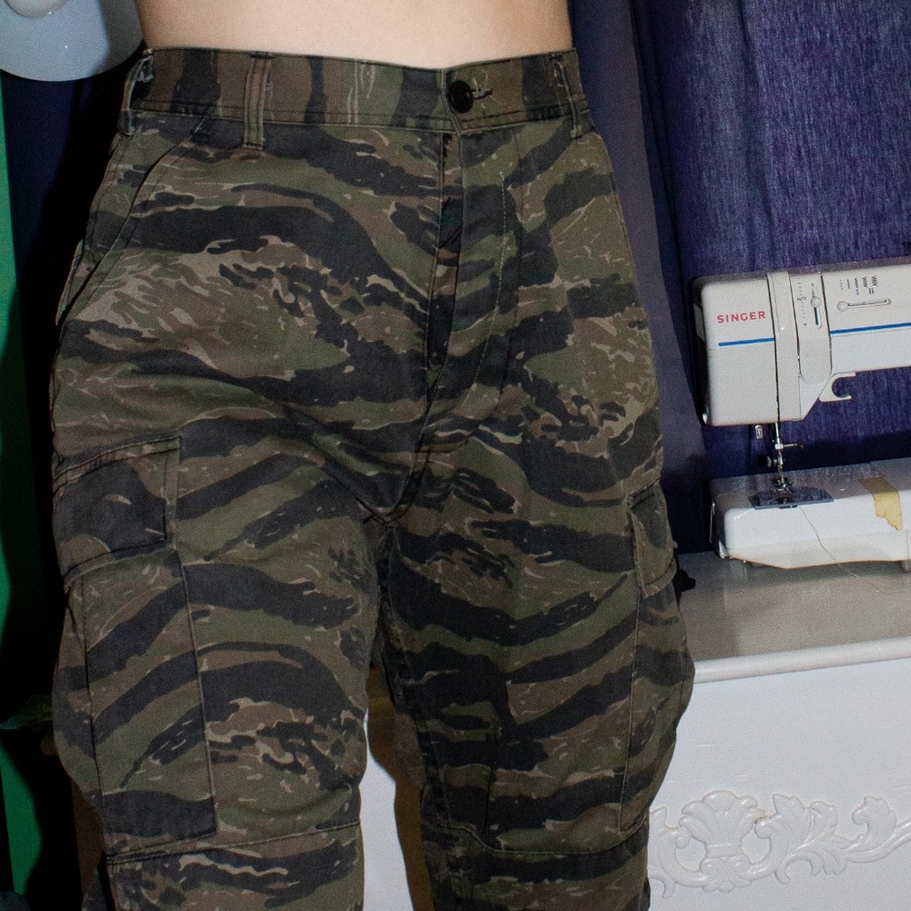 Elastic Waist Baggy Utility Pants